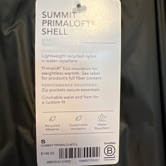 Athleta Summit Primaloft Shell Coat size Small - Picture 2 of 7